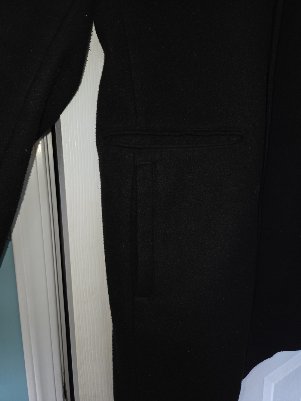 Michael Kors Men's Black Wool Blend Single-Breasted Pea Coat - Picture 3 of 6